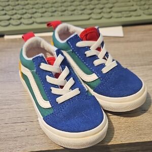 Vans Vibrant Blue and Green Kids Sneakers